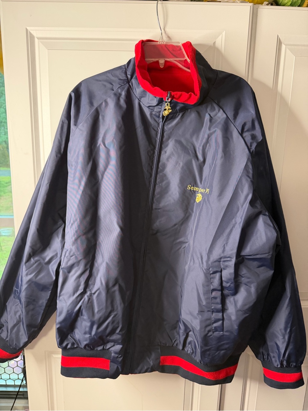 Bradford Exchange USMC Reversible Nylon & Fleece Bomber Jacket